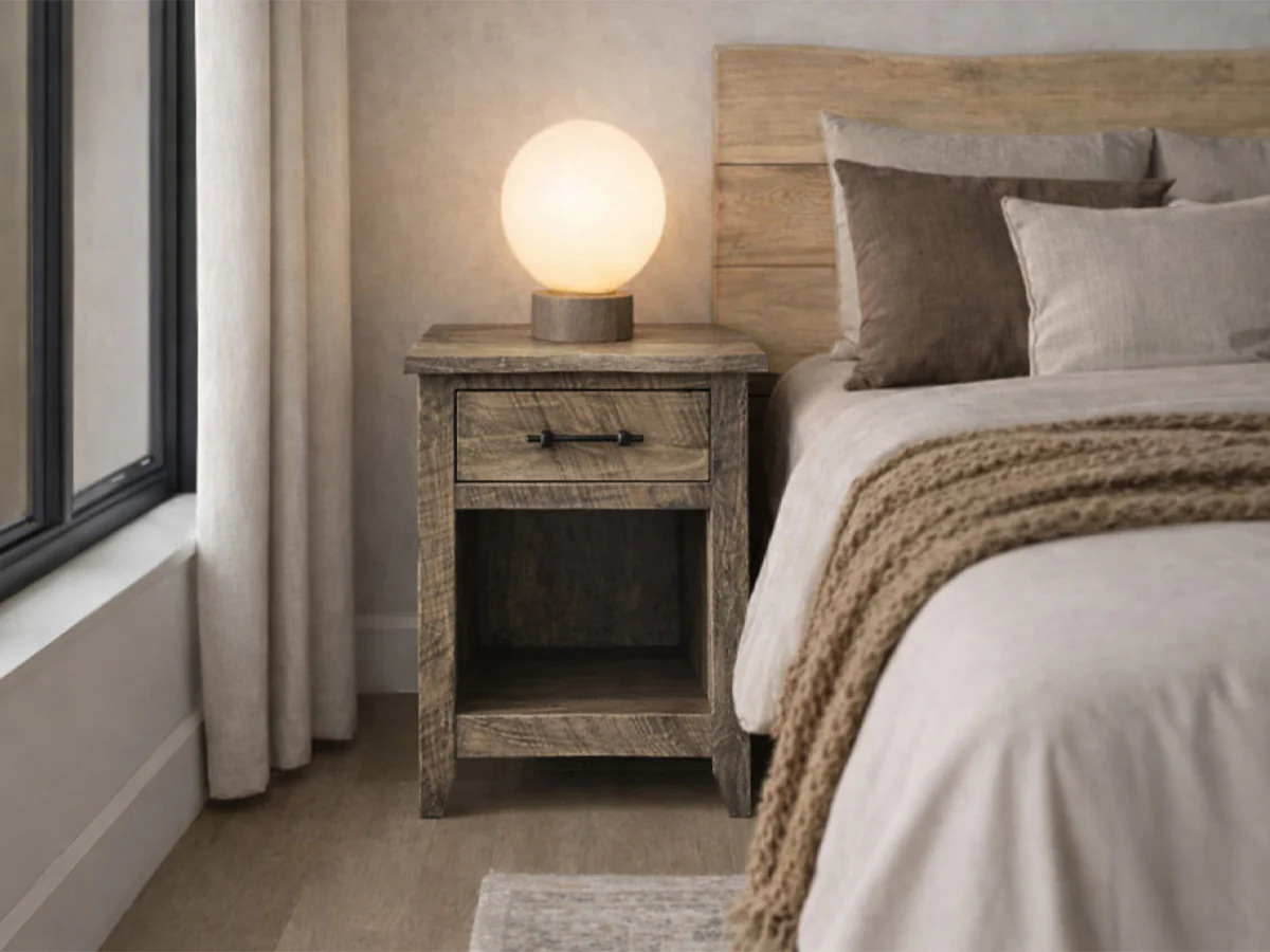 Live Edge 1 Drawer Nightstand - Image 3